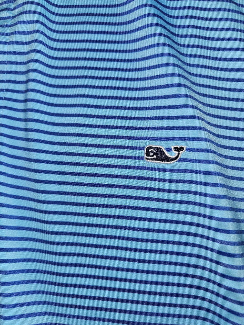 Vineyard Vines Performance Polo XL Blue Striped Moisture Wicking Golf Shirt - Picture 8 of 10